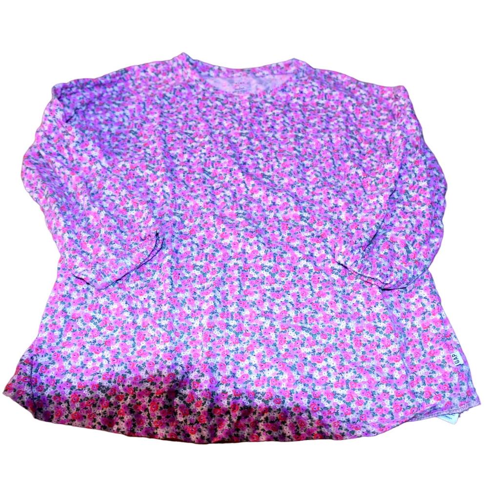 Gap Kids 3/4 Sleeve Floral Print Top, Pink, Girl's Large 10, LN